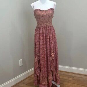 Free People Pink Floral Maxi Sundress